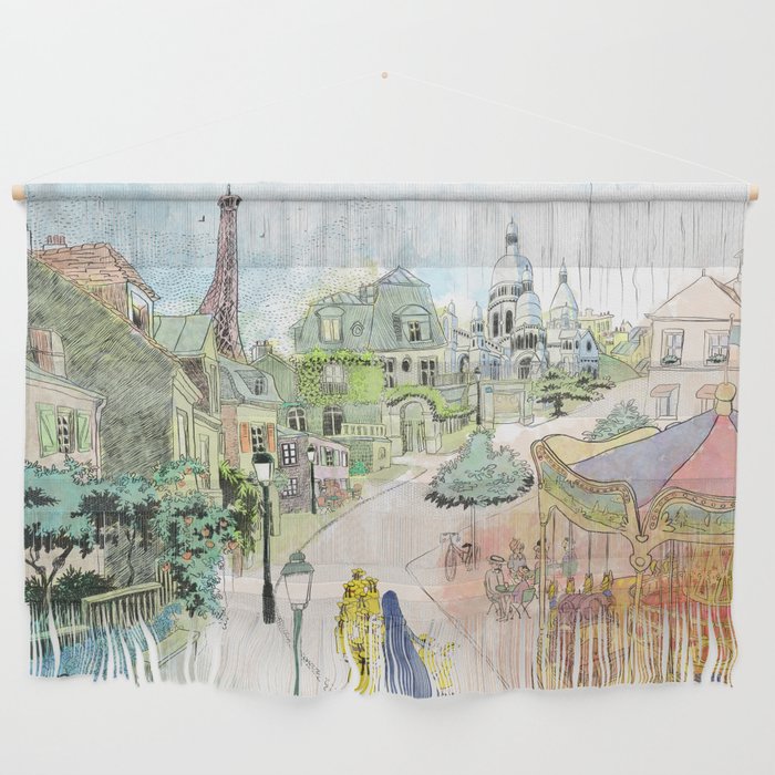Madeline Montmartre colored Wall Hanging