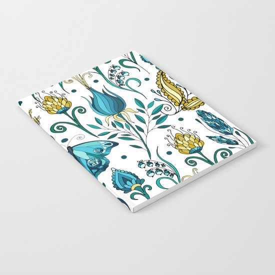 Floral pattern with butterfly Notebook