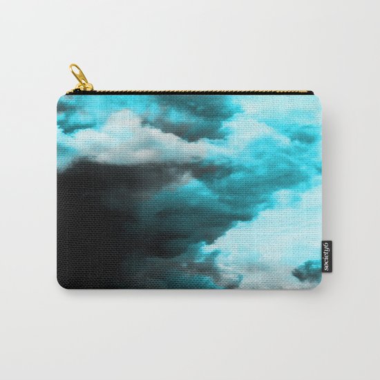 Relaxed - Cloudy Abstract In Blue And Black Carry-All Pouch