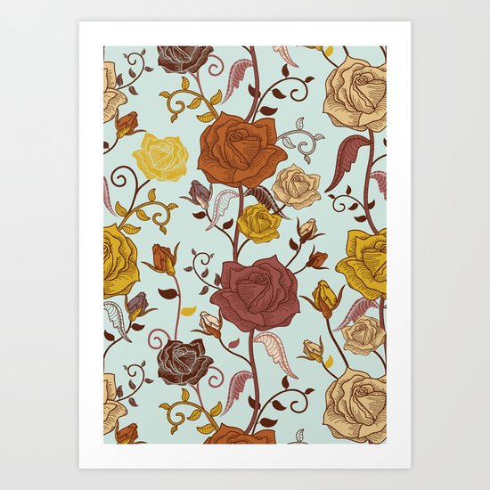 Rosies Roses Art Print