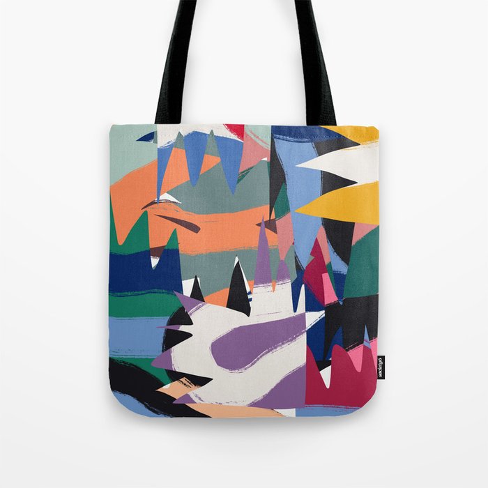 Geometric cut out and ribbons Tote Bag