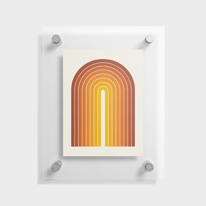 Gradient Arch IX Retro Orange Mid Century Modern Rainbow Floating Acrylic Print