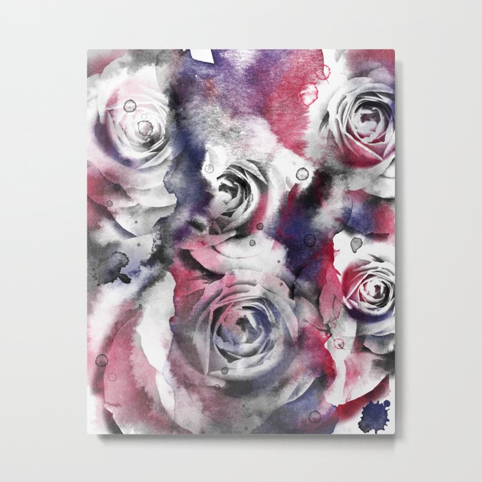 Watercolor Rose Metal Print