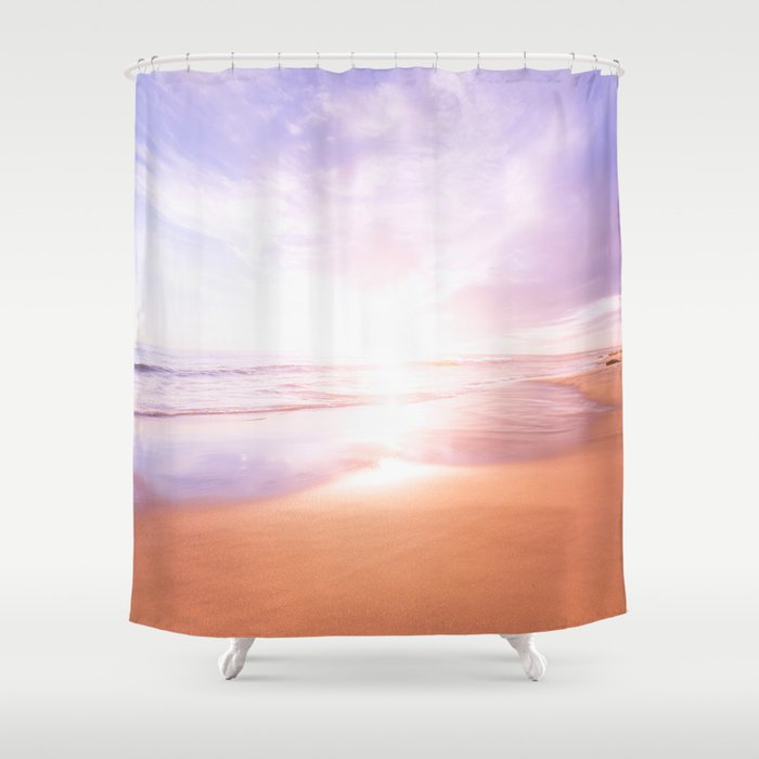 Sunset Beach Scene Summertime Pastel Sky Shower Curtain By Staypositivedesign Sunset Beach Scene Summertime Pastel Sky Shower Curtain By Staypositivedesign