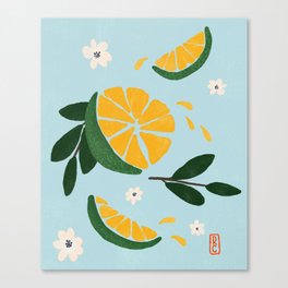 Cam Sahn - Vietnamese Citrus // Blue Canvas Print