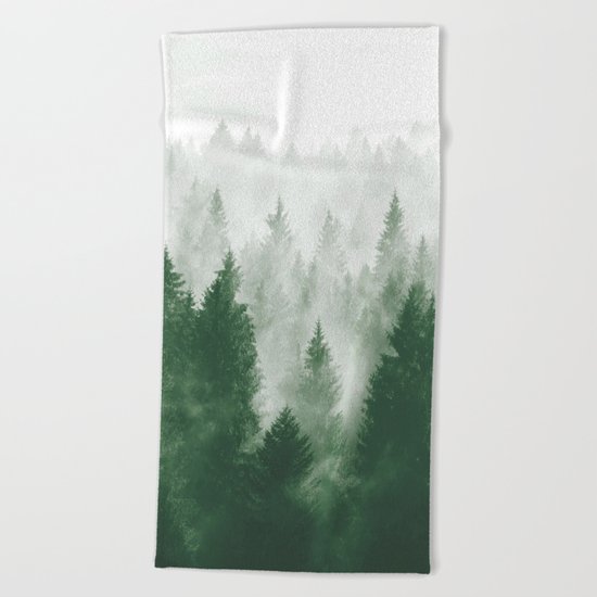 Foggy Woods III Beach Towel