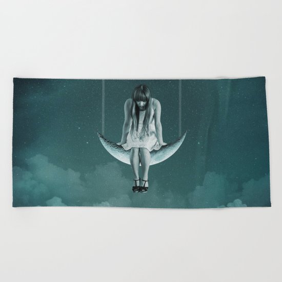 Moon Girl Dreams Beach Towel