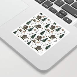 Raccoon and forest elements  Sticker