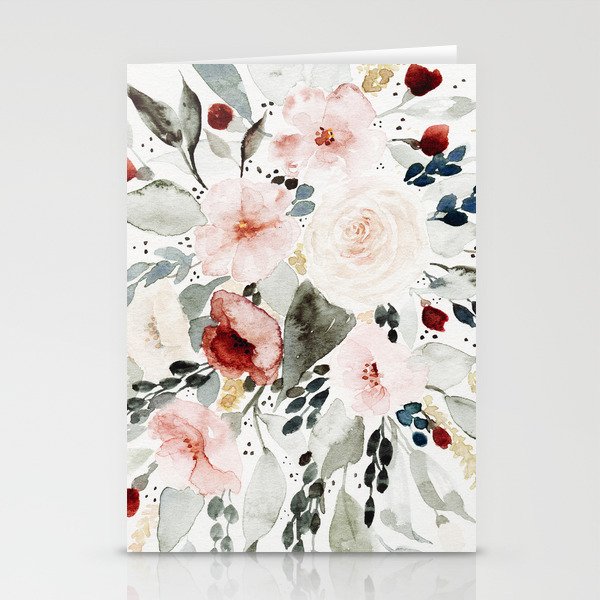 Loose Watercolor Bouquet Stationery Cards