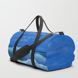 oil painting showing waves in ocean or sea on canvas Duffle Bag