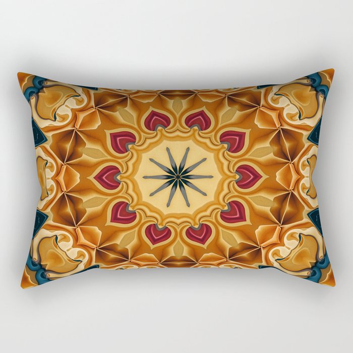 Digitally Painted Mandala Rectangular Pillow