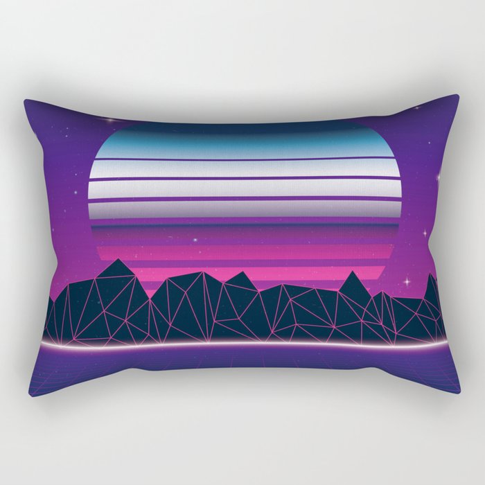 80s vaporwave sunset Rectangular Pillow