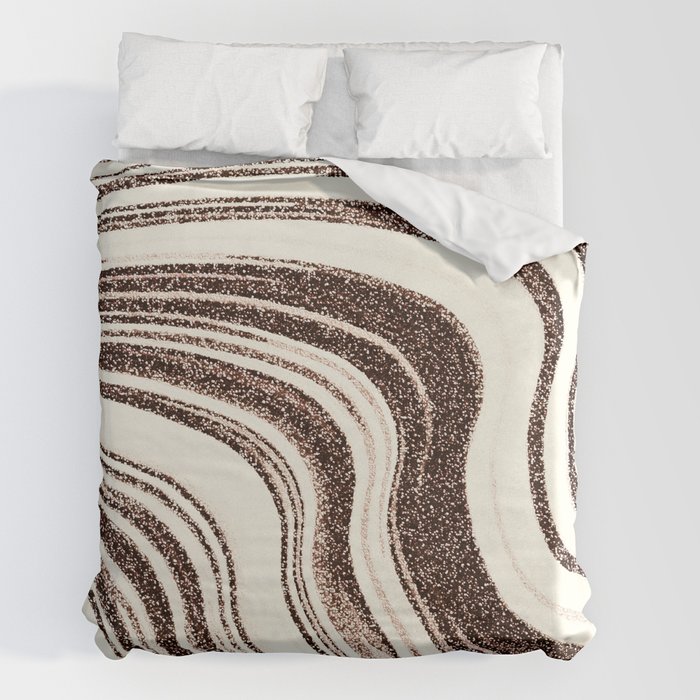 Textured Marble Brown Cream Duvet, King Size Duvet Covers Cream And Brown