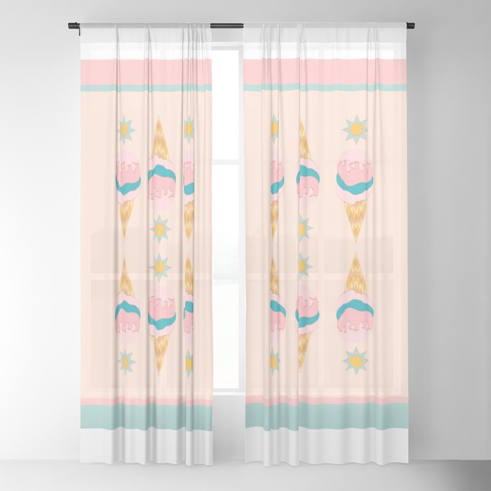 Vanilla Ice Cream Sheer Curtain By Elsanny Society6