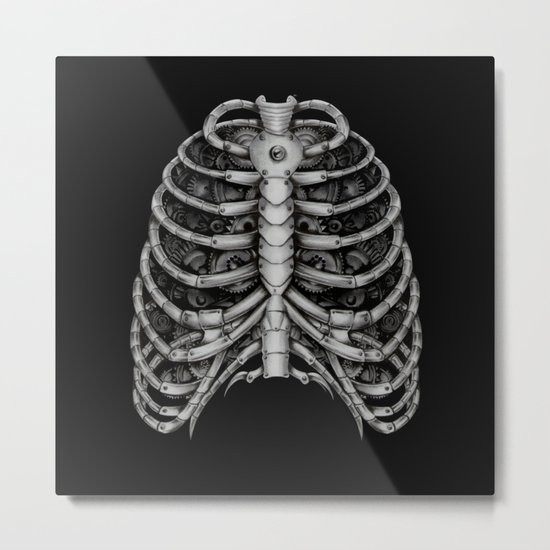People front Bone silver Metal Print