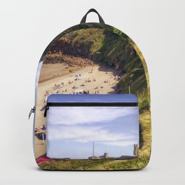 Tynemouth Castle Beach Backpack | Travel, Walls, Moat, Landscape, Holiday, People, Seascape, Sandybeach, Tynemouth, Tyneandwear 