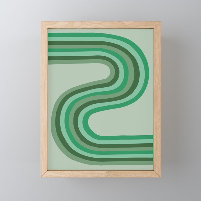 Green Minimalist Framed Mini Art Print