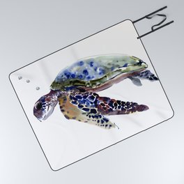 Swimming Sea Turtle Picnic Blanket