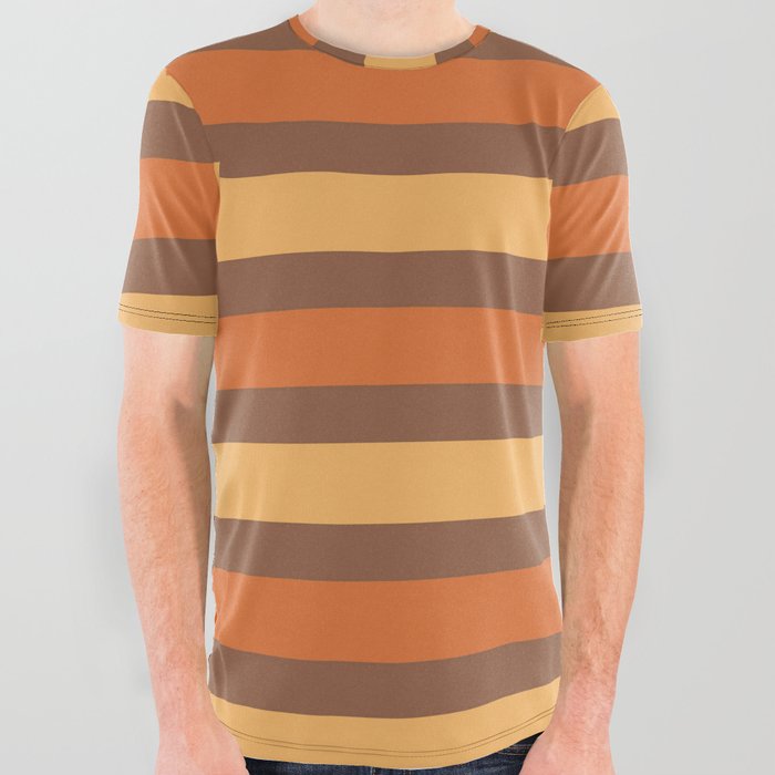Thanksgiving Stripes Pattern 09 All Over Graphic Tee