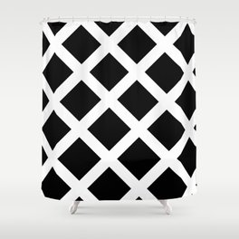 Rhombus Black & White Shower Curtain