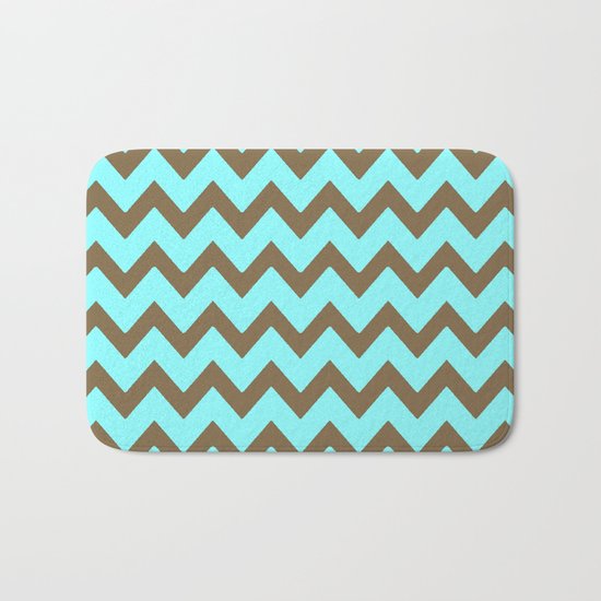 Mocha Mint Frappuccino Chevron Bath Mat
