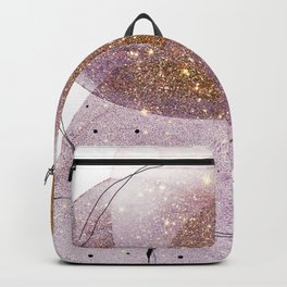 Modern Abstract Sparkling Gold Amethyst Design Backpack | Chic, Astrology, Festive, Universe, Modern, Sparkling, Pink, Nightsky, Abstract, Sparklinggold 