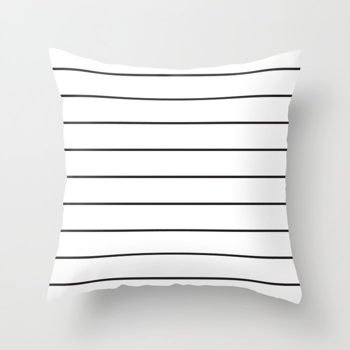 Simple Stripe | Black on White Throw Pillow
