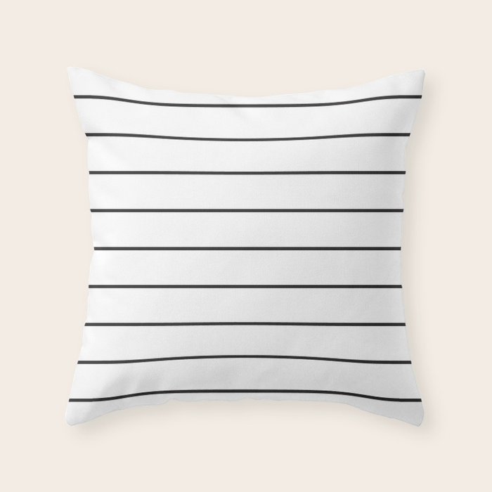Skinny Stripe Black On White Throw Pillow By Msjay Society6