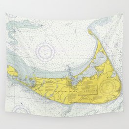 Vintage Map of Nantucket (1975) Wall Tapestry
