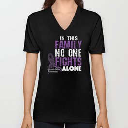 In Family Fights Alone Pancreatic Cancer Awareness V Neck T Shirt