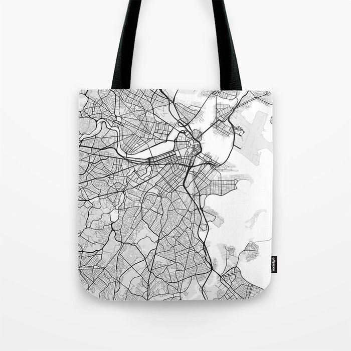 Boston City Map of the United States - Light Tote Bag