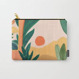 Santa Fe Oasis Desert Landscape with Plants Carry-All Pouch | Scene, Curated, Architecture, House, Patio, Art, Oasis, Desert, Tropical, View 