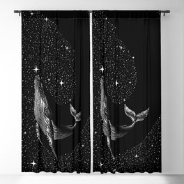 Starry whale (Black Version) Blackout Curtain