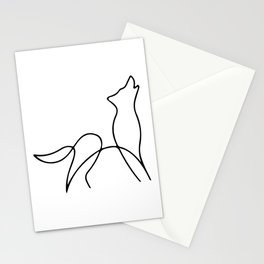 Picasso wolf Art - Minimal wolf Line Drawing Stationery Card
