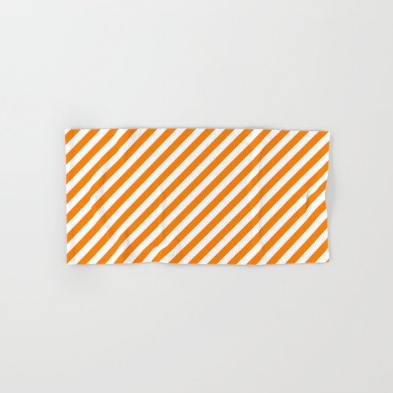 Diagonal Stripes (Orange/White) Hand & Bath Towel