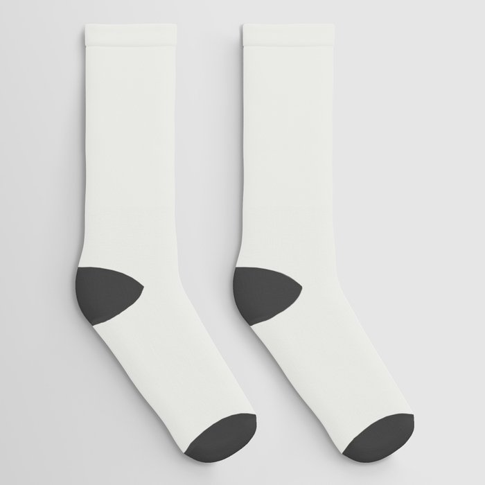 Off White Solid Color Pairs PPG Pegasus PPG1010-1 - All One Single Shade Hue Colour Socks