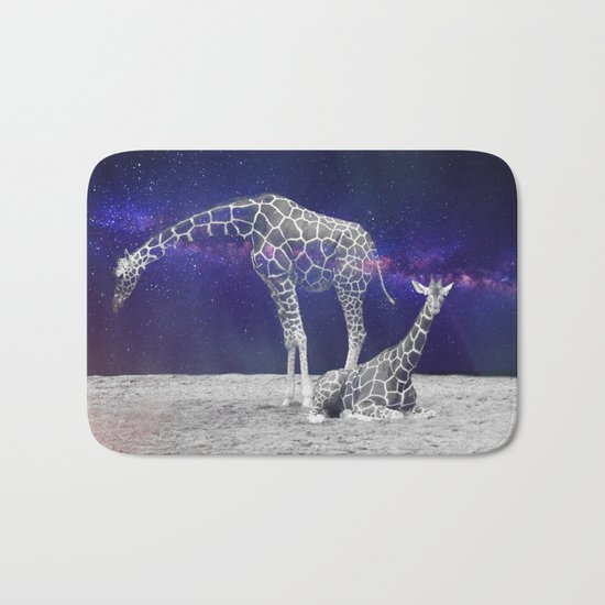 Giraffes on The Moon #society6 #artprints #buyart Bath Mat