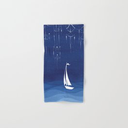 Garland of stars, sailboat Hand & Bath Towel