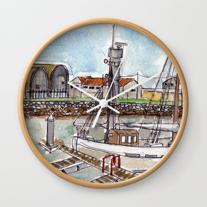 The Harbour, Figueira Da Foz, Portugal Wall Clock