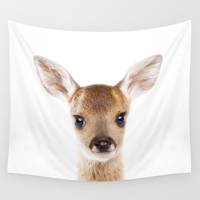 Baby Deer, Woodland Animals, Kids Art, Baby Animals Art Print By Synplus Wall Tapestry