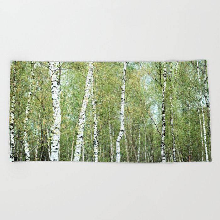 the birch forest III Beach Towel