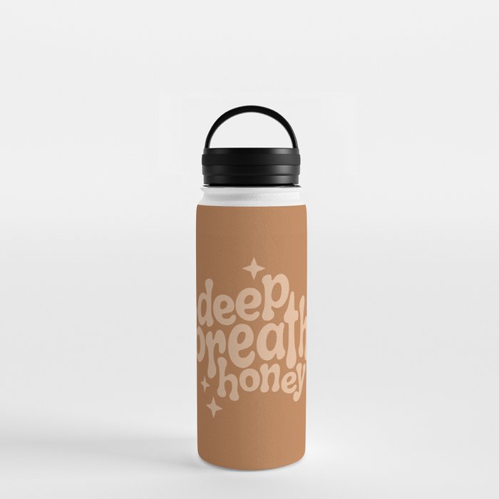deep breath : tan Water Bottle by breebleu
