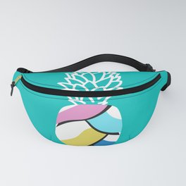 Abstract painting pineapple with mint background Fanny Pack