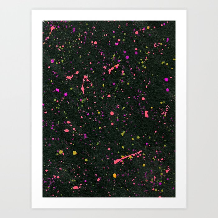 Blacklight Party Splatter Painting Art Print