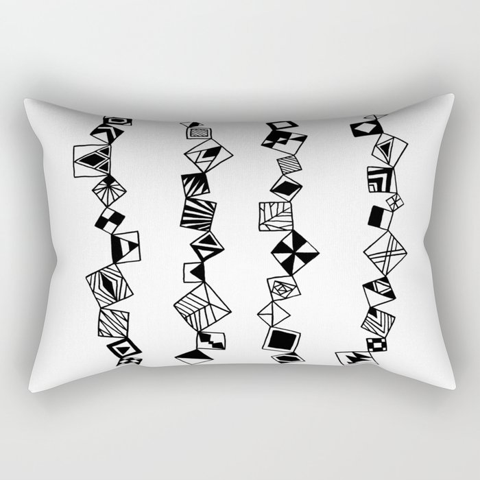 Monochrome squares Rectangular Pillow