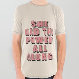 She Had the Power All Along in Peach Fuzz Pantone and Pink  All Over Graphic Tee