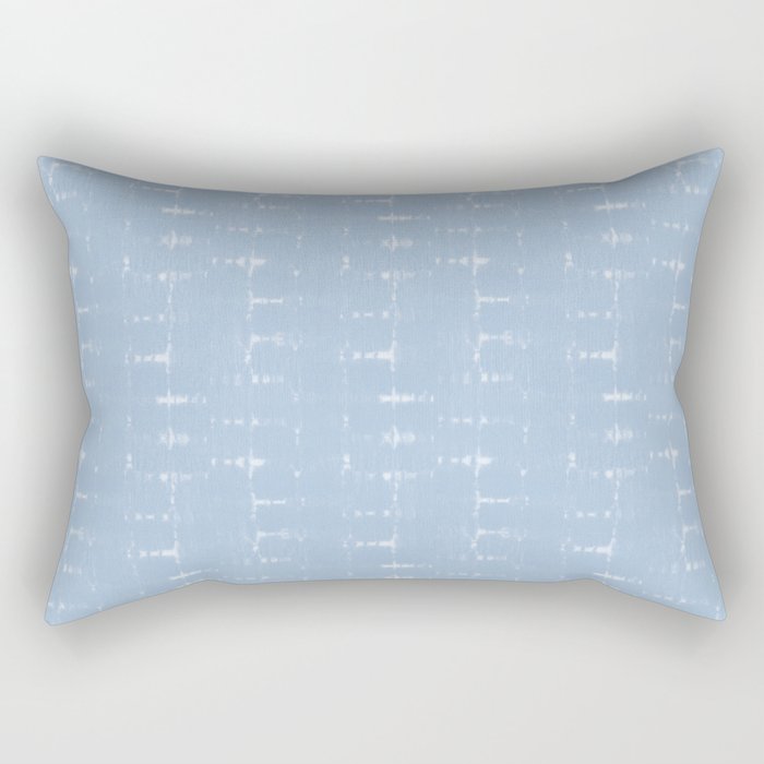 Soft texture of Shibori squares - sky blue Rectangular Pillow