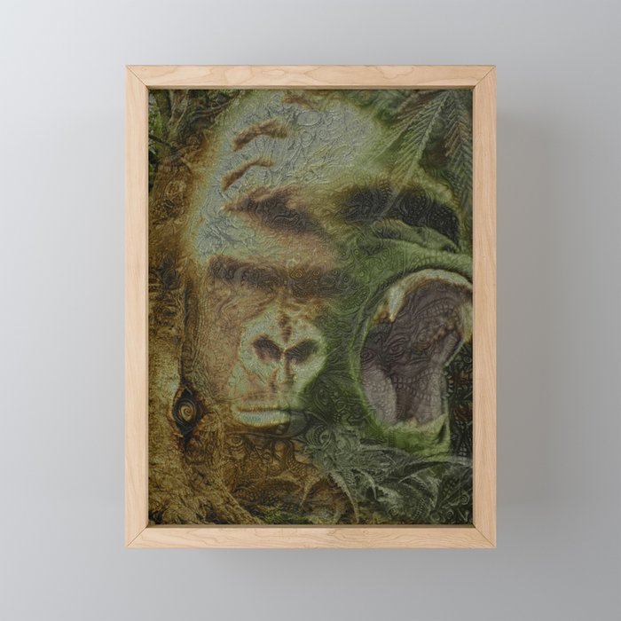 Psychedelic Gorilla Dream art Framed Mini Art Print