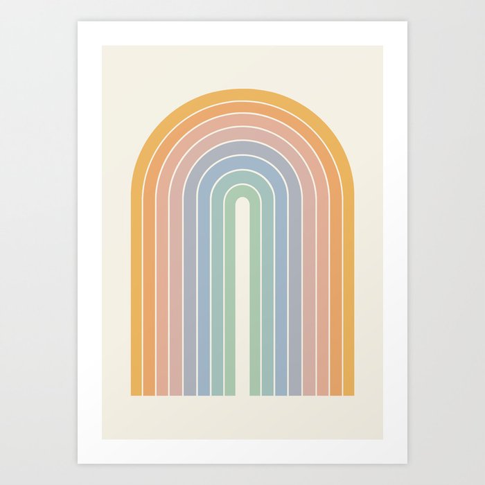 Gradient Arch XIII Retro Mid Century Modern Rainbow Art Print