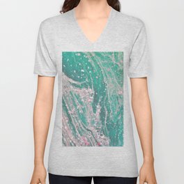 Abstract Flow V Neck T Shirt